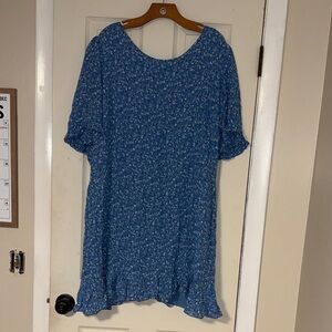 Reformation Blue and White Floral Dress